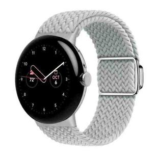 For Google Pixel Watch / Watch 2 Nylon Loop Magnetic Buckle Watch Band(Light Grey)