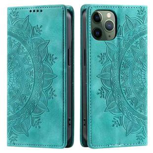 For iPhone 11 Pro Max Totem Embossed Magnetic Leather Phone Case(Green)