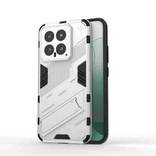 For Xiaomi 14 5G Punk Armor 2 in 1 PC + TPU Phone Case with Holder(White)