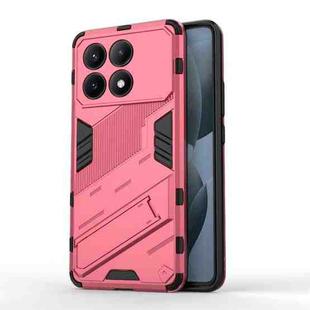For Xiaomi Redmi K70E 5G Punk Armor 2 in 1 PC + TPU Phone Case with Holder(Light Red)