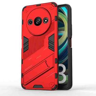 For Xiaomi Redmi A3 4G Global Punk Armor 2 in 1 PC + TPU Phone Case with Holder(Red)