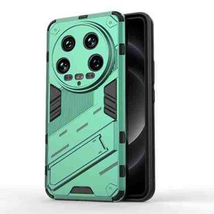 For Xiaomi 14 Ultra 5G Punk Armor 2 in 1 PC + TPU Phone Case with Holder(Green)