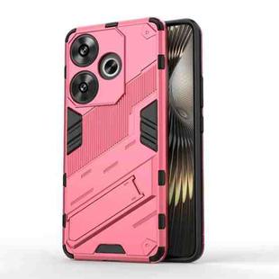 For Xiaomi Redmi Turbo 3 5G Punk Armor 2 in 1 PC + TPU Phone Case with Holder(Light Red)