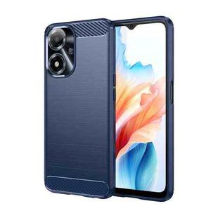 For OPPO A2M 5G Carbon Fiber Brushed Texture TPU Phone Case(Blue)