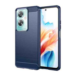 For OPPO A2 5G Carbon Fiber Brushed Texture TPU Phone Case(Blue)