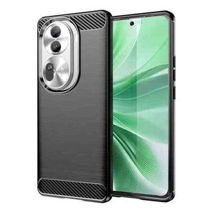 For OPPO Reno11 Pro Global Carbon Fiber Brushed Texture TPU Phone Case(Black)