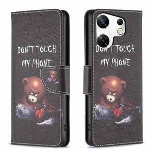 For Infinix Zero 30 4G Colored Drawing Pattern Leather Phone Case(Bear)