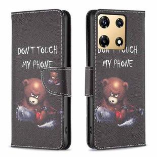 For Infinix Note 30 Pro Colored Drawing Pattern Leather Phone Case(Bear)