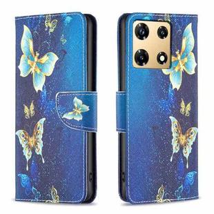 For Infinix Note 30 Pro Colored Drawing Pattern Leather Phone Case(Gold Butterfly)