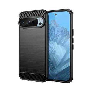 For Google Pixel 9 Pro 5G Carbon Fiber Brushed Texture TPU Phone Case(Black)