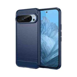 For Google Pixel 9 Pro 5G Carbon Fiber Brushed Texture TPU Phone Case(Blue)