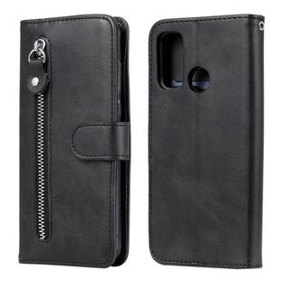 For Huawei P smart 2020 Fashion Calf Texture Zipper Horizontal Flip Leather Case with Stand & Card Slots & Wallet Function(Black)