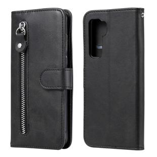 For Huawei P40 Lite (5G) / Nova 7 SE Fashion Calf Texture Zipper Horizontal Flip Leather Case with Stand & Card Slots & Wallet Function(Black)