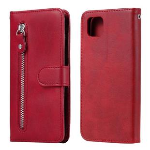 For Huawei Y5p Fashion Calf Texture Zipper Horizontal Flip Leather Case with Stand & Card Slots & Wallet Function(Red)