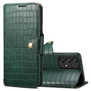 For Samsung Galaxy A33 5G Denior Crocodile Texture Oil Edge Leather Phone Case(Green)