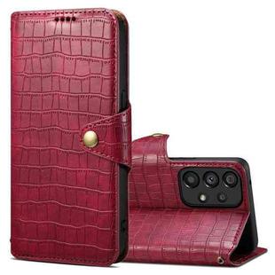 For Samsung Galaxy A53 5G Denior Crocodile Texture Oil Edge Leather Phone Case(Rose Red)