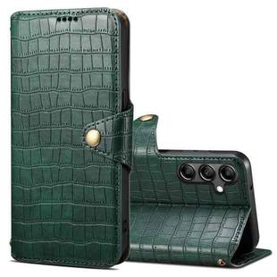 For Samsung Galaxy A14 5G Denior Crocodile Texture Oil Edge Leather Phone Case(Green)