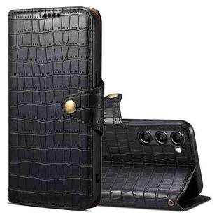 For Samsung Galaxy S23+ Denior Crocodile Texture Oil Edge Leather Phone Case(Black)