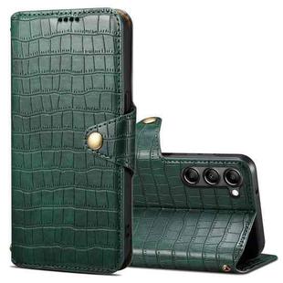 For Samsung Galaxy S23 Denior Crocodile Texture Oil Edge Leather Phone Case(Green)