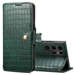 For Samsung Galaxy S24 Ultra 5G Denior Crocodile Texture Oil Edge Leather Phone Case(Green)
