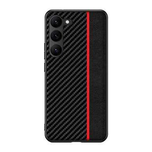 For Samsung Galaxy S24+ 5G Ultra-thin Carbon Fiber Texture Splicing Phone Case(Red)