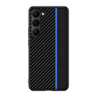 For Samsung Galaxy S24+ 5G Ultra-thin Carbon Fiber Texture Splicing Phone Case(Blue)