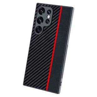 For Samsung Galaxy S25 Ultra 5G Ultra-thin Carbon Fiber Texture Splicing Phone Case(Red)