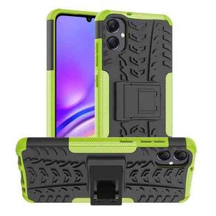 For Samsung Galaxy A05 4G Tire Texture TPU + PC Phone Case with Holder(Green)
