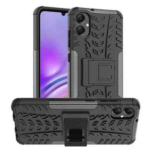 For Samsung Galaxy A05 4G Tire Texture TPU + PC Phone Case with Holder(Black)