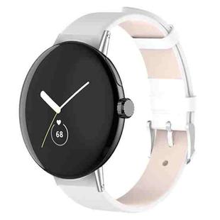 For Google Pixel Watch 2 / Pixel Watch Leather Watch Band(White)