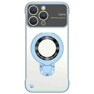 For iPhone 12 Pro Frameless MagSafe Magnetic Holder Phone Case(Blue)
