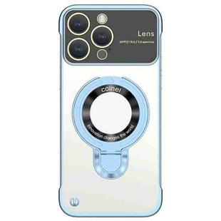 For iPhone 13 Pro Frameless MagSafe Magnetic Holder Phone Case(Blue)