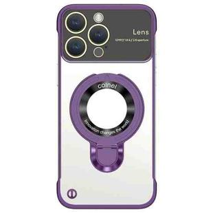 For iPhone 13 Pro Frameless MagSafe Magnetic Holder Phone Case(Purple)