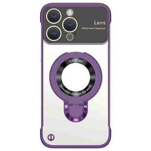 For iPhone 13 Pro Max Frameless MagSafe Magnetic Holder Phone Case(Purple)