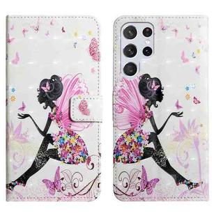 For Samsung Galaxy S24 Ultra 5G Oil Embossed 3D Drawing Leather Phone Case(Flower Fairy)