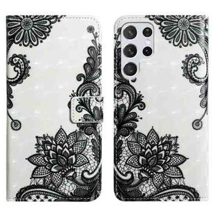 For Samsung Galaxy S24 Ultra 5G Oil Embossed 3D Drawing Leather Phone Case(Lace Flower)