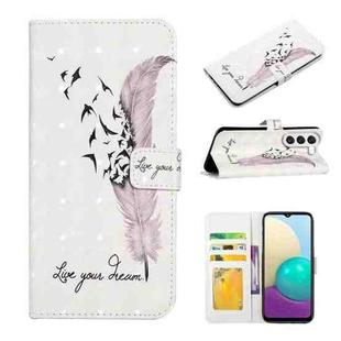 For Samsung Galaxy S24+ 5G Oil Embossed 3D Drawing Leather Phone Case(Feather)