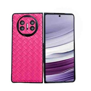 For Huawei Mate X5 Woven Texture Folding PU Phone Case(Rose Red)