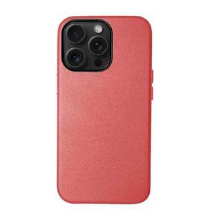 For iPhone 15 Pro Max Lamb Grain PU Back Cover Phone Case(Red)