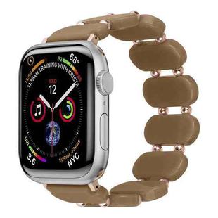 For Apple Watch SE 2023 44mm Stretch Resin Watch Band(Cold Brown)