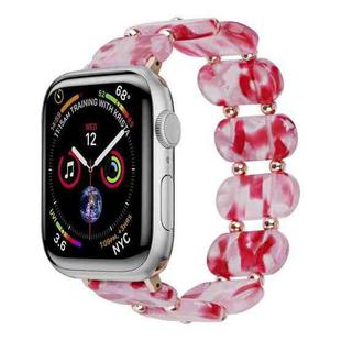 For Apple Watch SE 2023 44mm Stretch Resin Watch Band(Peach Red)