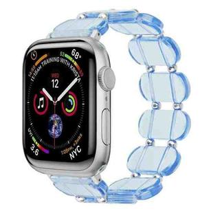 For Apple Watch SE 2023 44mm Stretch Resin Watch Band(Transparent Blue)