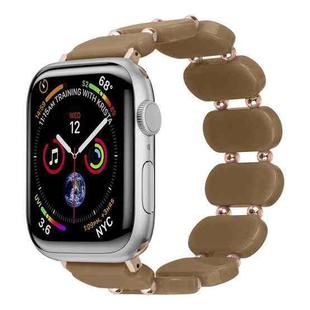 For Apple Watch Series 3 38mm Stretch Resin Watch Band(Cold Brown)