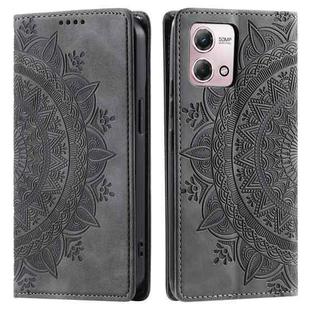 For Motorola Moto G Stylus 2023 4G Totem Embossed Magnetic Leather Phone Case(Grey)