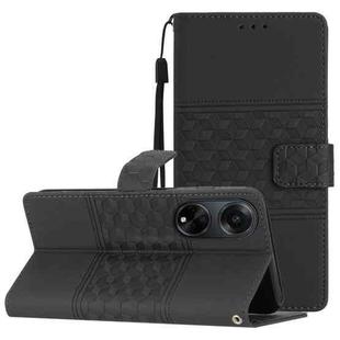 For OPPO A98 5G Diamond Embossed Skin Feel Leather Phone Case(Black)