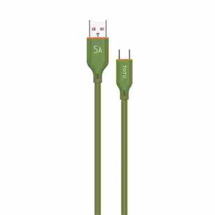 TOTU CB-6-T 25W USB to USB-C / Type-C Silicone Data Cable, Length: 1m(Green)