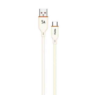 TOTU CB-6-T 25W USB to USB-C / Type-C Silicone Data Cable, Length: 1m(Beige)