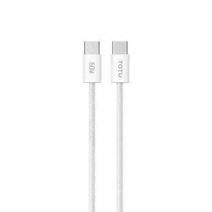 TOTU CB-10-CC 60W USB-C / Type-C to Type-C Silicone Braided Data Cable, Length:1.2m(White)