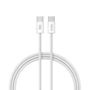 TOTU CB-10-CC 60W USB-C / Type-C to Type-C Silicone Braided Data Cable, Length:2m(White)