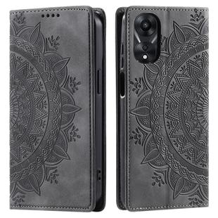 For OPPO A78 5G / A58 5G Totem Embossed Magnetic Leather Phone Case(Grey)